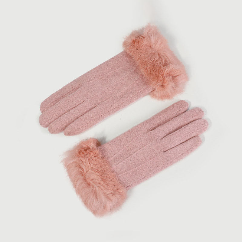 Faux Fur Touchscreen Gloves - DippedShop Wholesale - #1251