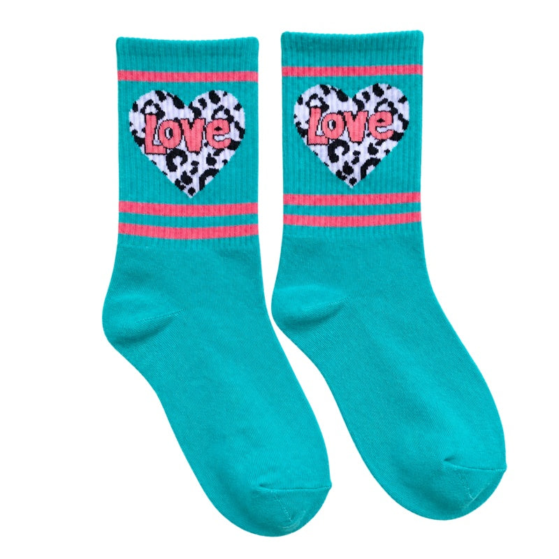Sweet Pink Lttter Patterned Crew Socks 6W8FSO653