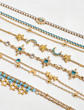 Stylish Gold Plated Double Layer Rhinestones Bracelets 6W6JBR479