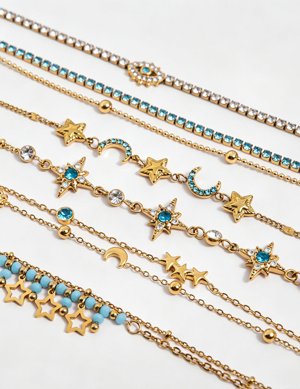 Stylish Gold Plated Double Layer Rhinestones Bracelets 6W6JBR479