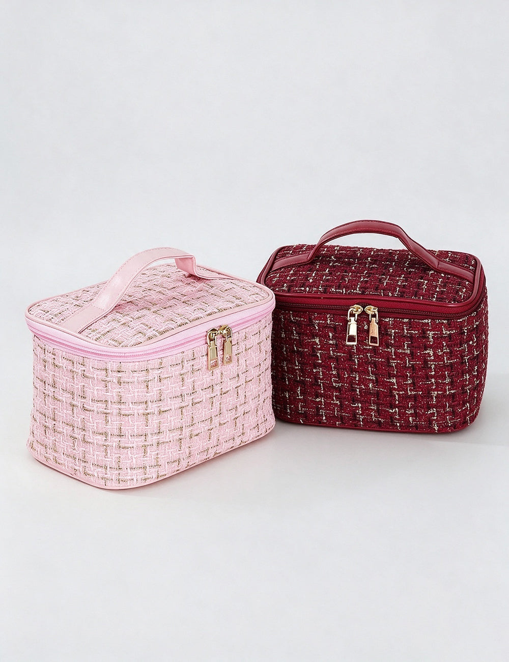 Plaid Tweed Makeup Bag - DippedShop Wholesale - #6947
