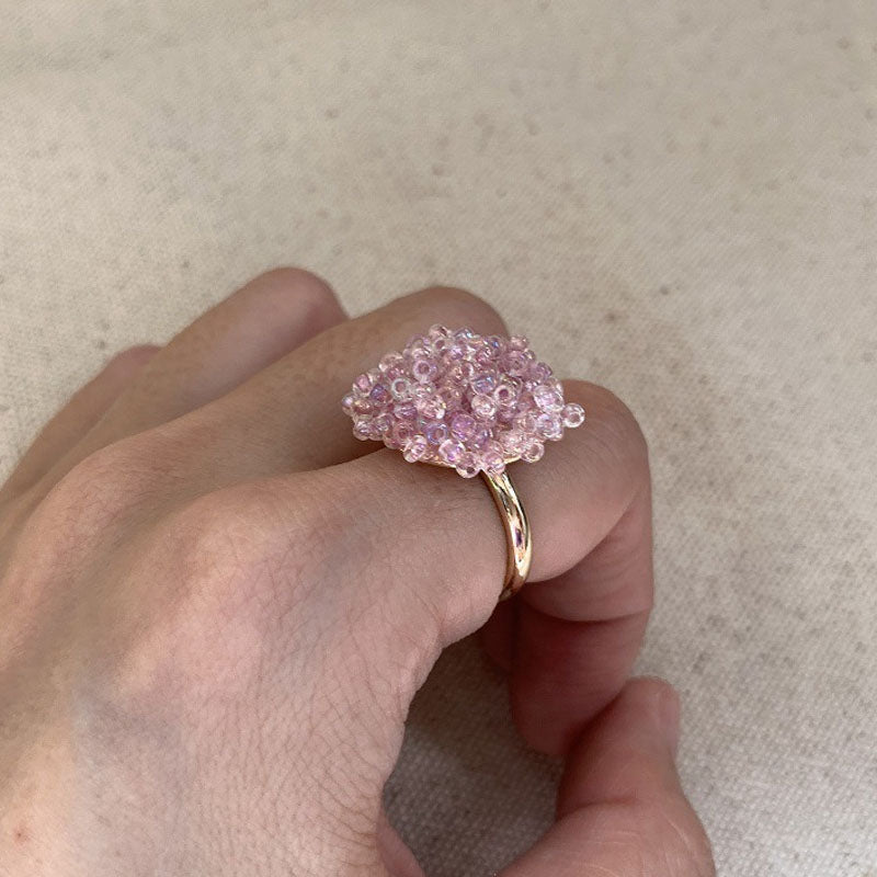 Seed Bead Ball Ring - DippedShop Wholesale - #8291