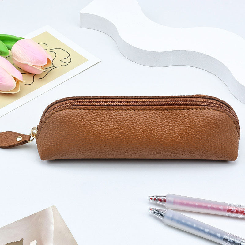 Creative Lychee Grain Solid Color PU Pencil Pouch 6S10BOB1056
