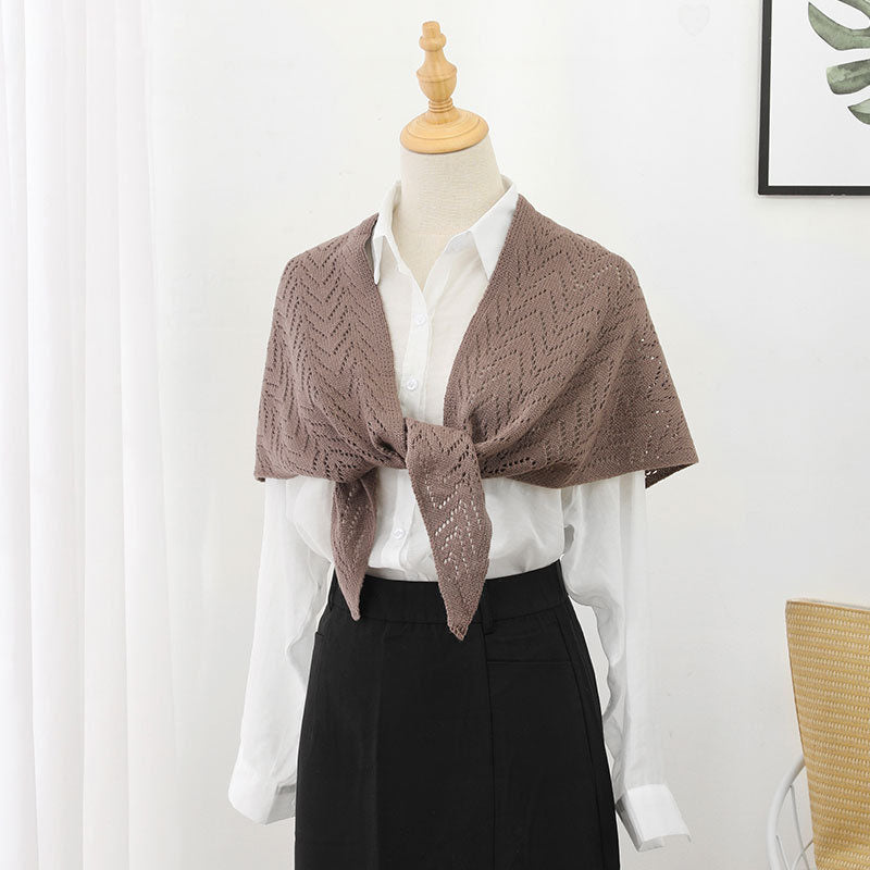 Fashion Hollow Out Knit Triangle Shawl Wrap 6W6NSC47