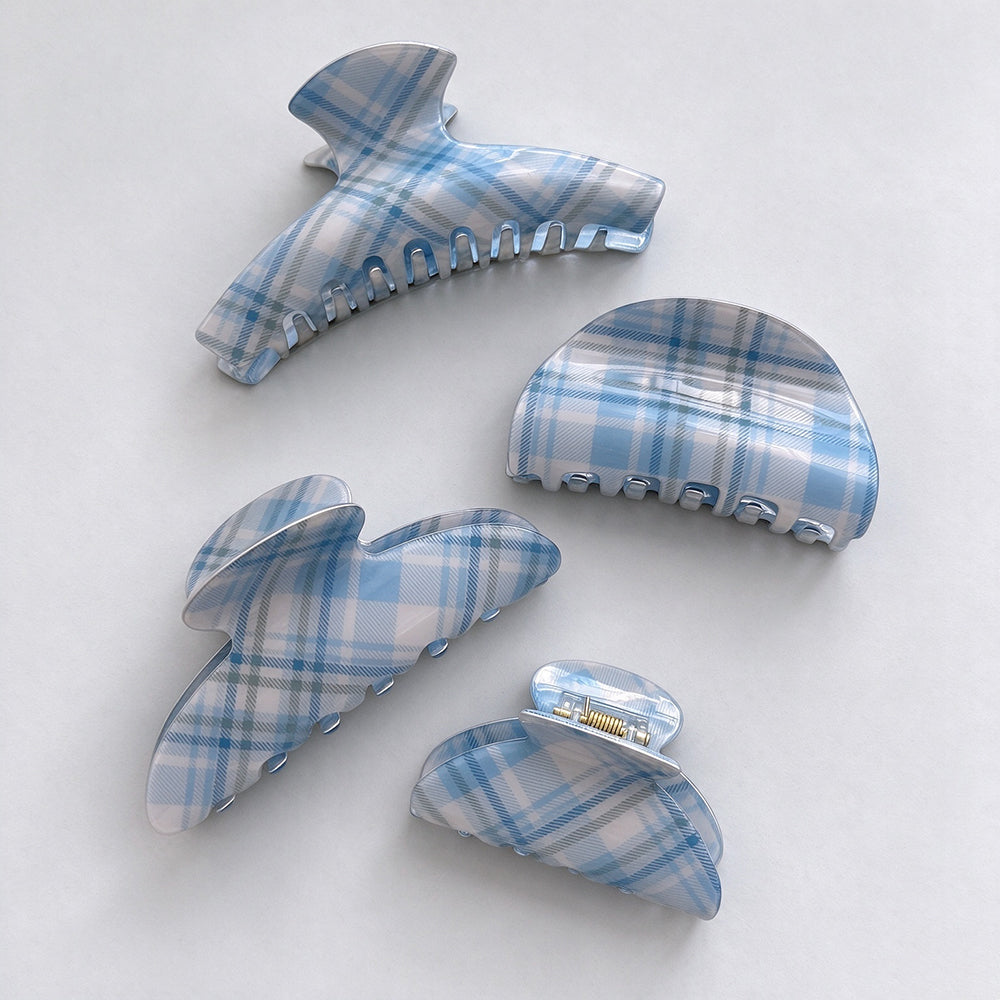 Plaid Acetate Hair Claw - DippedShop Wholesale - #4371