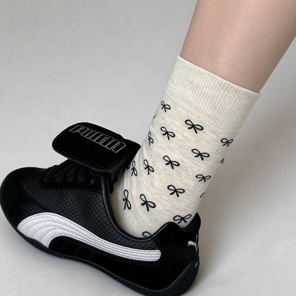 Heart Print Cotton Crew Socks - DippedShop Wholesale - #4099