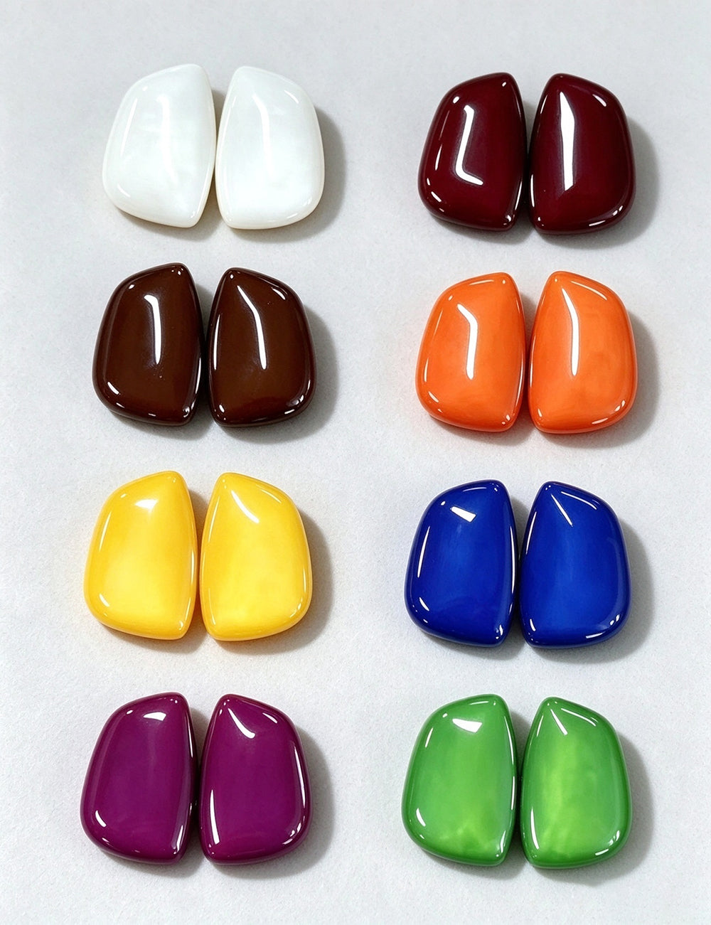 Geometric Enamel Stud Earrings - DippedShop Wholesale - #5875