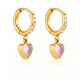 Trendy Cubic Zirconia Teardrop Dangle Hoop Earrings 6W6JER599