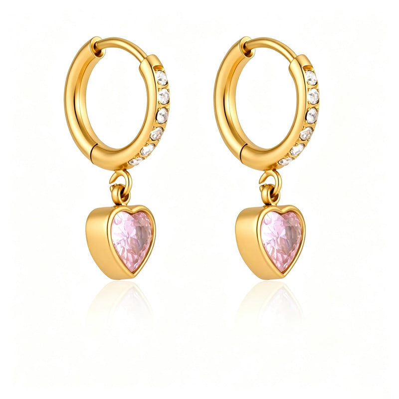 Trendy Cubic Zirconia Teardrop Dangle Hoop Earrings 6W6JER599