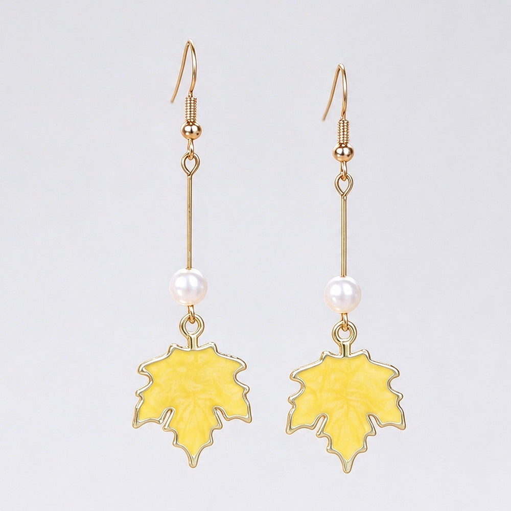 Maple Leaf Dangle Earrings - DippedShop Wholesale - #3971