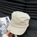 Retro Cross Embroidered Flat Cap - DippedShop Wholesale - #8083