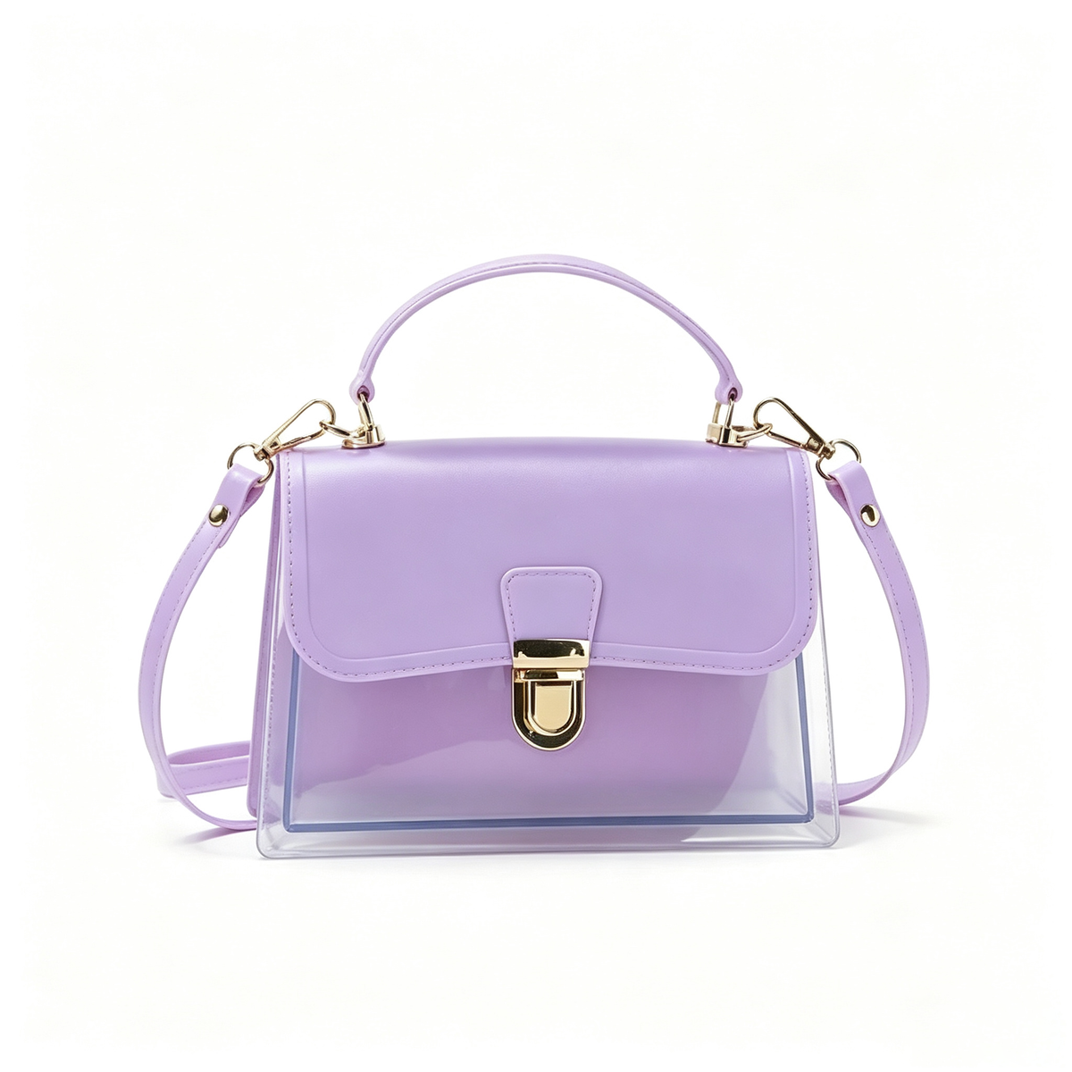 Stylish Clear Jelly Square Handbag Crossbody Bag 6W10BBG2113