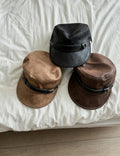 Vintage Leather Buckle Versatile Cap 6W6HAT793