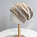 Two Tone Striped Slouchy Beanie - DippedShop Wholesale - #6211