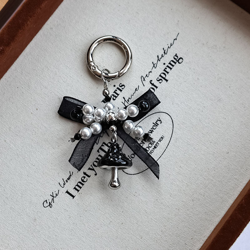 Handmade Bowknot Mushroom Kaychain Bag Charm 6W10BBC411