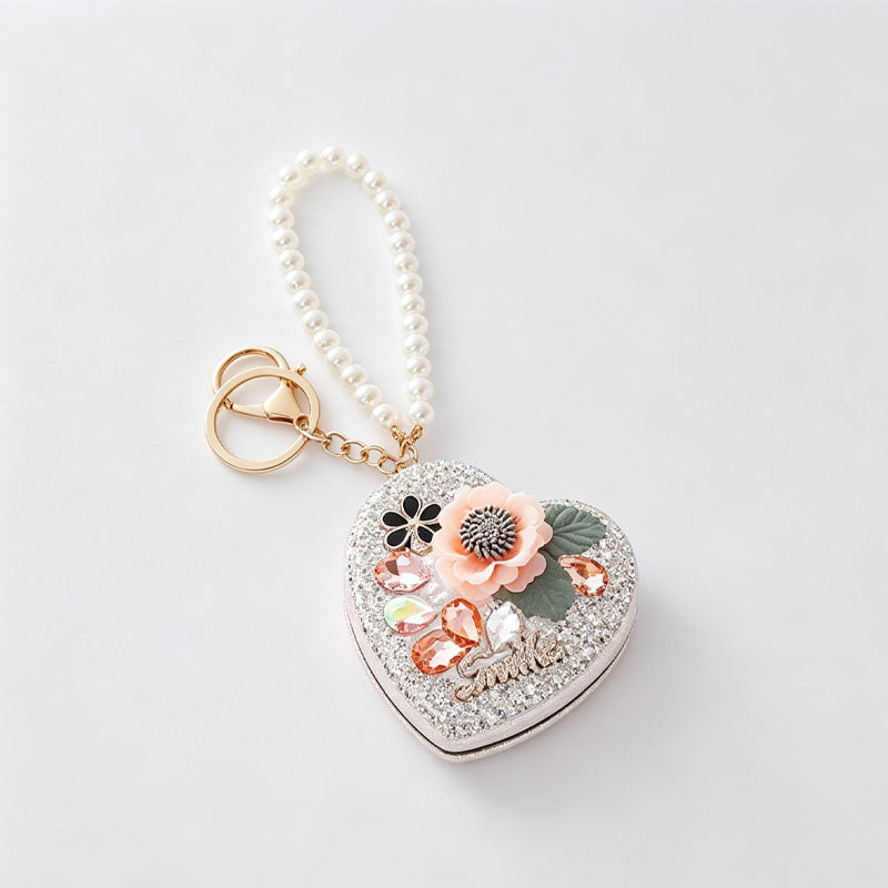 3D Floral Rhinestone Bag Charm - DippedShop Wholesale - #6131