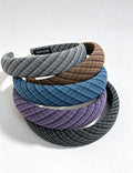 Retro Plaid Color Blaock Padded Fabric Headband 6W6HBD320