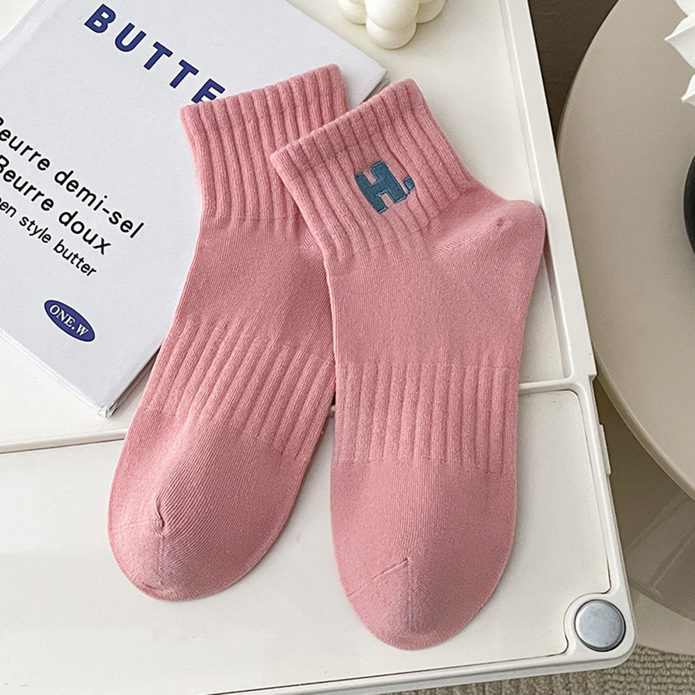 Letter Embroidery Knit Socks - DippedShop Wholesale - #9107