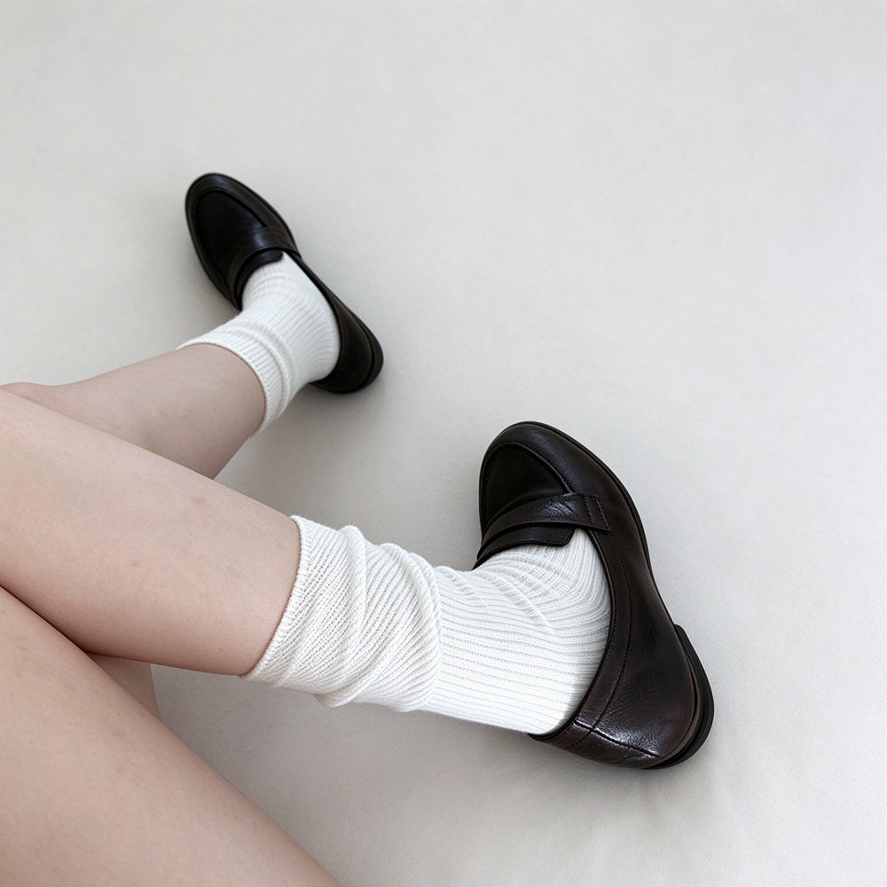 Thin Slouchy Crew Socks - DippedShop Wholesale - #0883