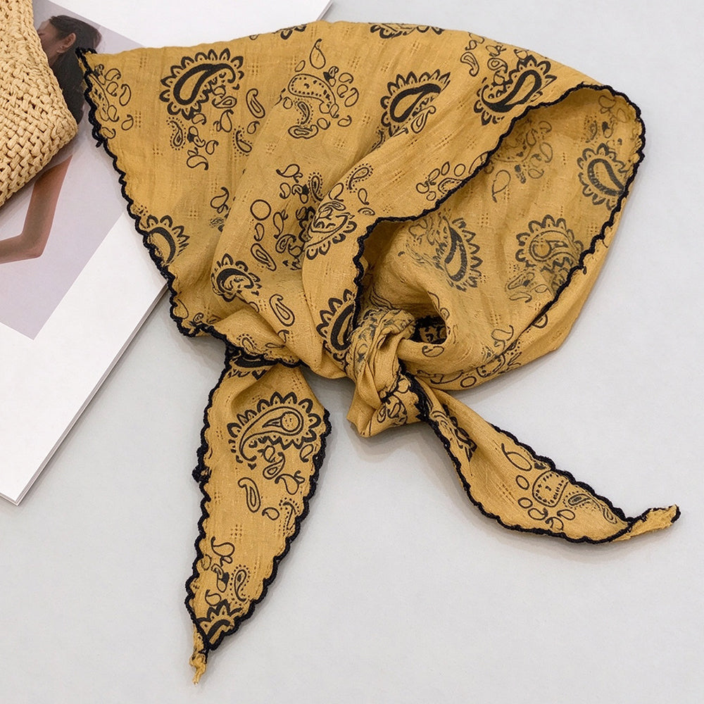 Retro Color Block Paisley Print Triangle Scarf 6W6NSC224