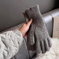 Solid Color Ribble Knit Touch Screen Gloves 6W6GLO92