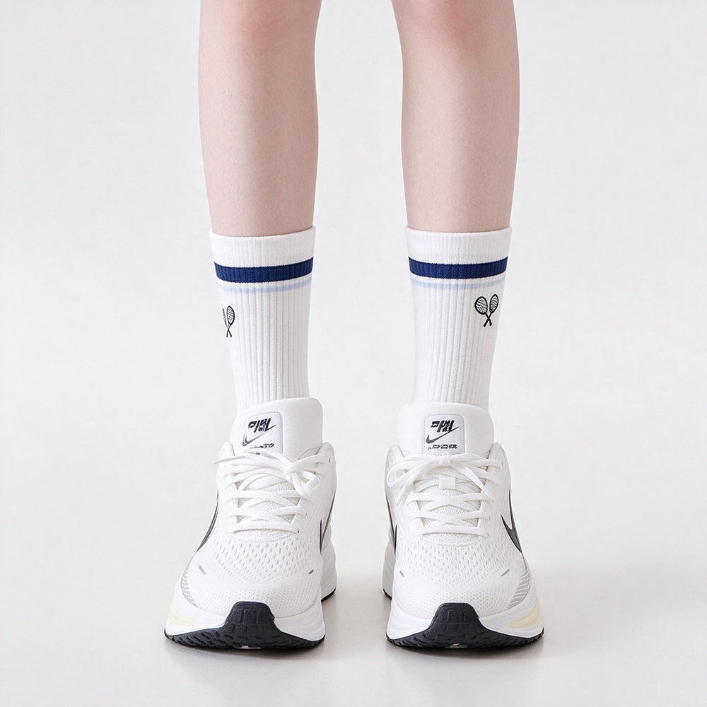 Simple Color Block Heart Embroidery Knit Socks 6W8FSO1006