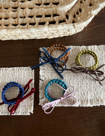 Refined Color Block Bowknot Elastic Hair Tie MK2BLW6W6HHT18