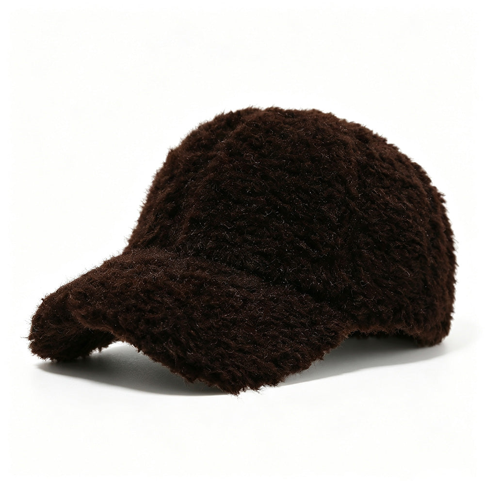 Winter Solid Color Fuzzy Plush Baseball Cap 6W6HAT801