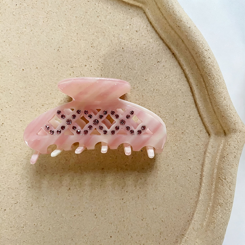Simple Hollow Out Rhinestone Acetate Hair Claw 6W6HCP1671