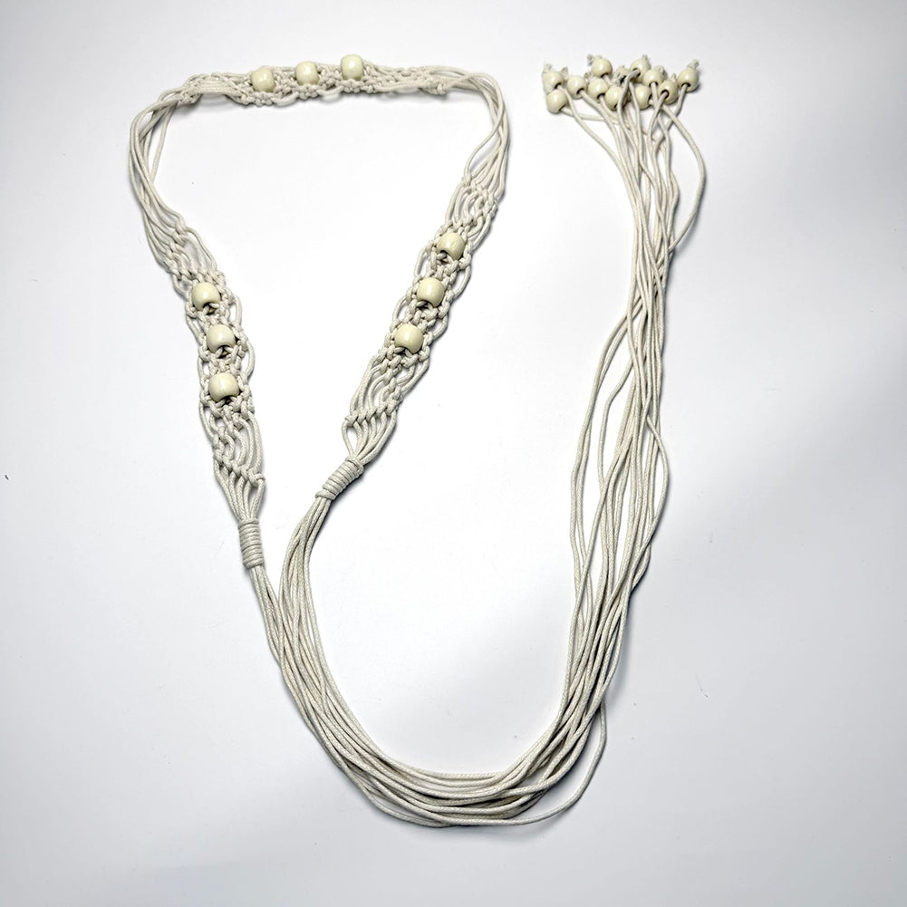 Ethnic-Style Handmade Weave Beaded Waist Belt 6W6JBT242