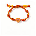Personalized Heart Pendant Adjustable Rope Bracelet 6W6JBR532