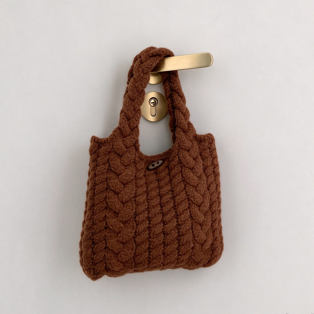 Cute Handmade Cable Knit Mini Handbag 6W10BBG2375