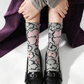 Floral Embossed Crew Socks - DippedShop Wholesale - #6899