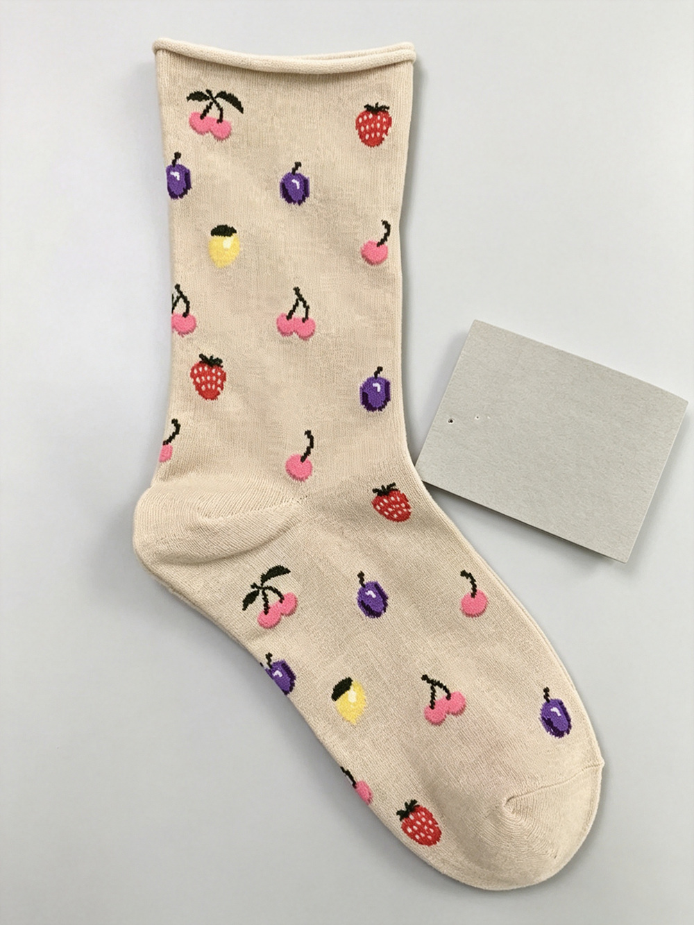 Floral Rolled Cuff Crew Socks - DippedShop Wholesale - #3875