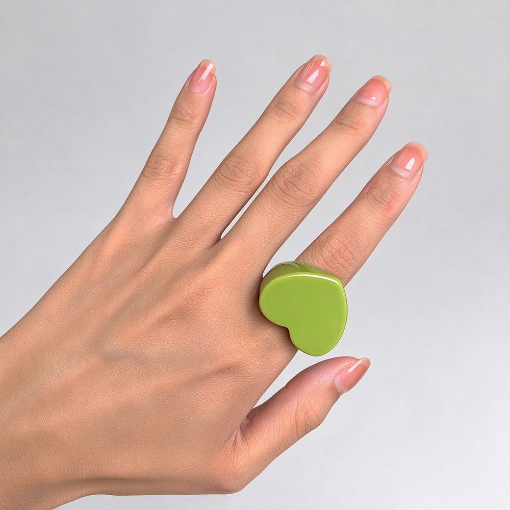Resin Heart Ring - DippedShop Wholesale - #5891