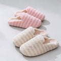 Fresh Striped Thicken Plush Warm Slippers 6W8FSP295