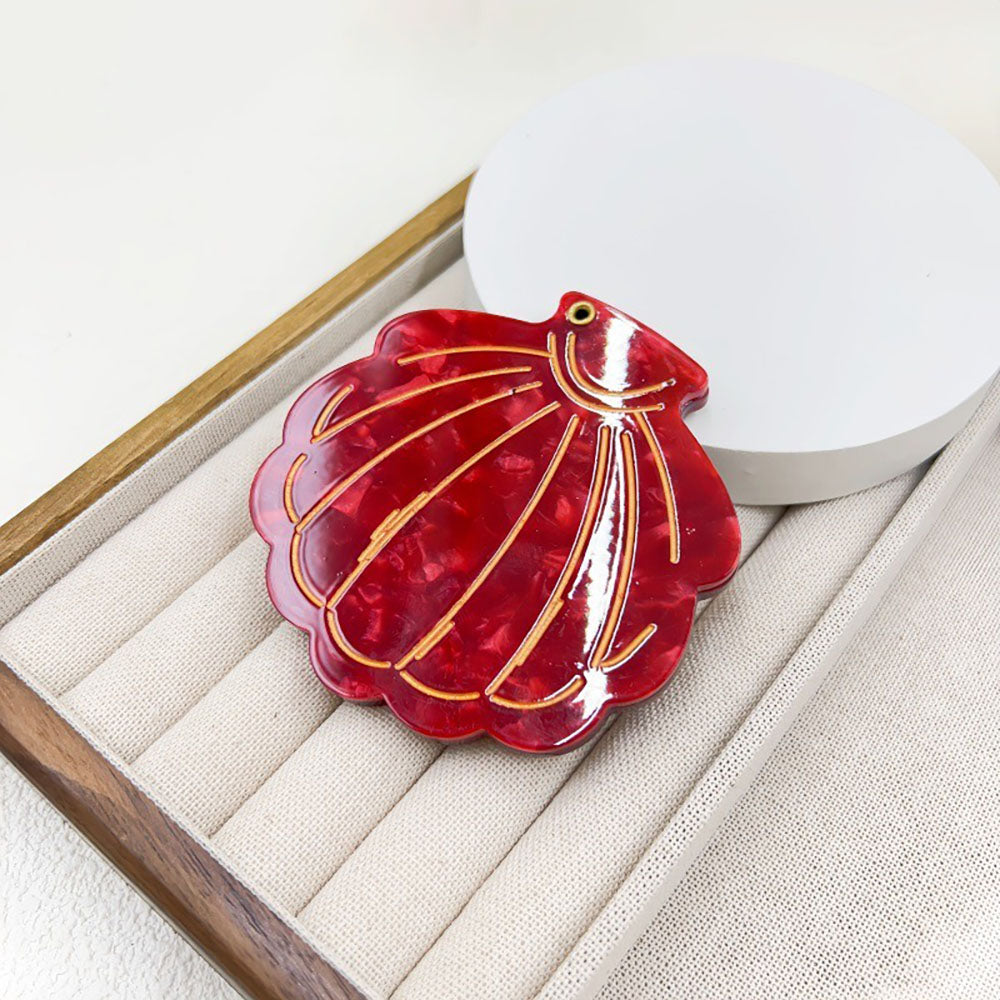 Creative Shell Shape Acetate Portable Makeup Mirror MK2PPFN6CT5MR46
