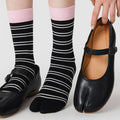Minimalist Color Block Striped Tabi Socks 6W8FSO533