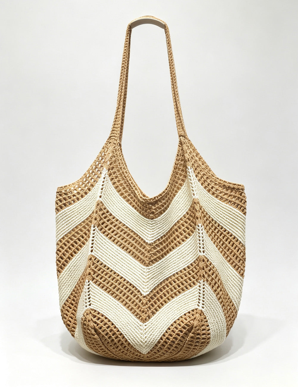 Casual Color Block Hollow Woven Tote Bag 6W10BBG1784