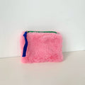 Fluffy Plush Color Block Mini Coin Purse 6W10BWB375