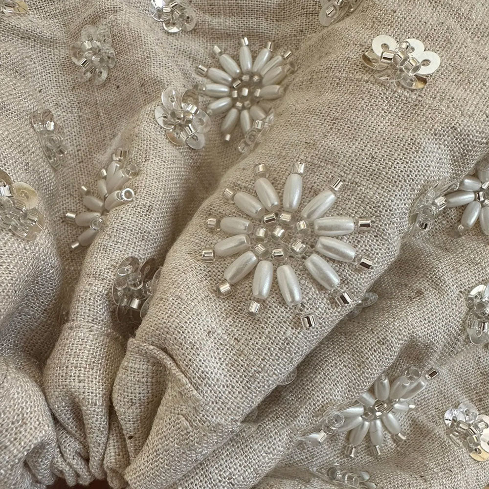 Linen Beaded Sequined Hair Scrunchies MK2BW6W6HSR38