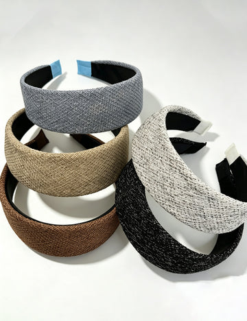 Retro Woven Tweed Textured Wide Headband 6W6HBD328