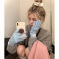 Simple Solid Color Touch Screen Warm Gloves 6W6GLO83
