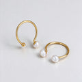 Pearl Gold Plated Open Ring - DippedShop Wholesale - #6355