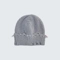Solid Color Distressed Ripped Knit Beanie 6W6HAT664