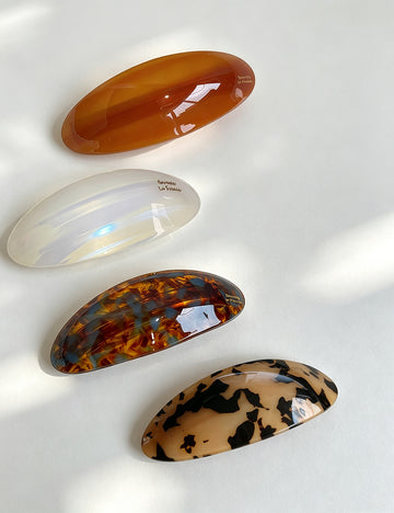 Vintage Tortoise Shell Acetate Oval Hair Barrette 6W6HCP1619
