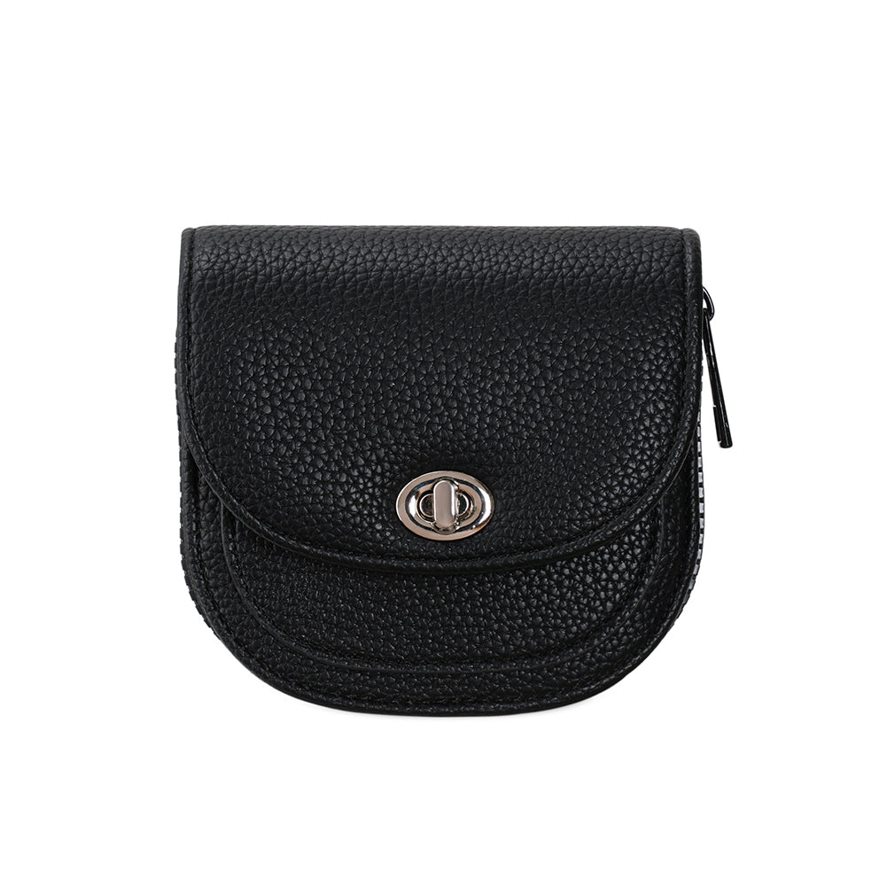 Elegant Zip Solid Color Leather Short Wallet 6W10BWB361