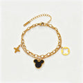 Simple Gold Four-Lear Clover Pendant Bracelet 6W6JBR515