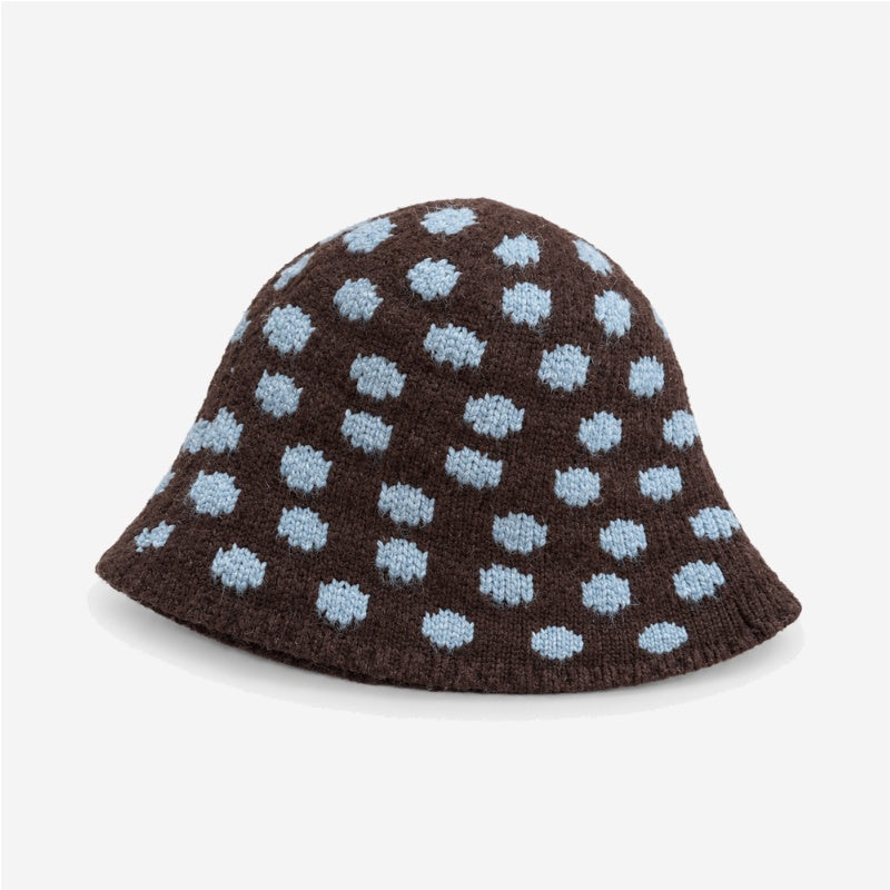Cute Polka Dots Knit Bucket Hat 6W6HAT654