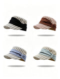 Striped Bow Foldable Wide Brim Hat 6W6HAT791